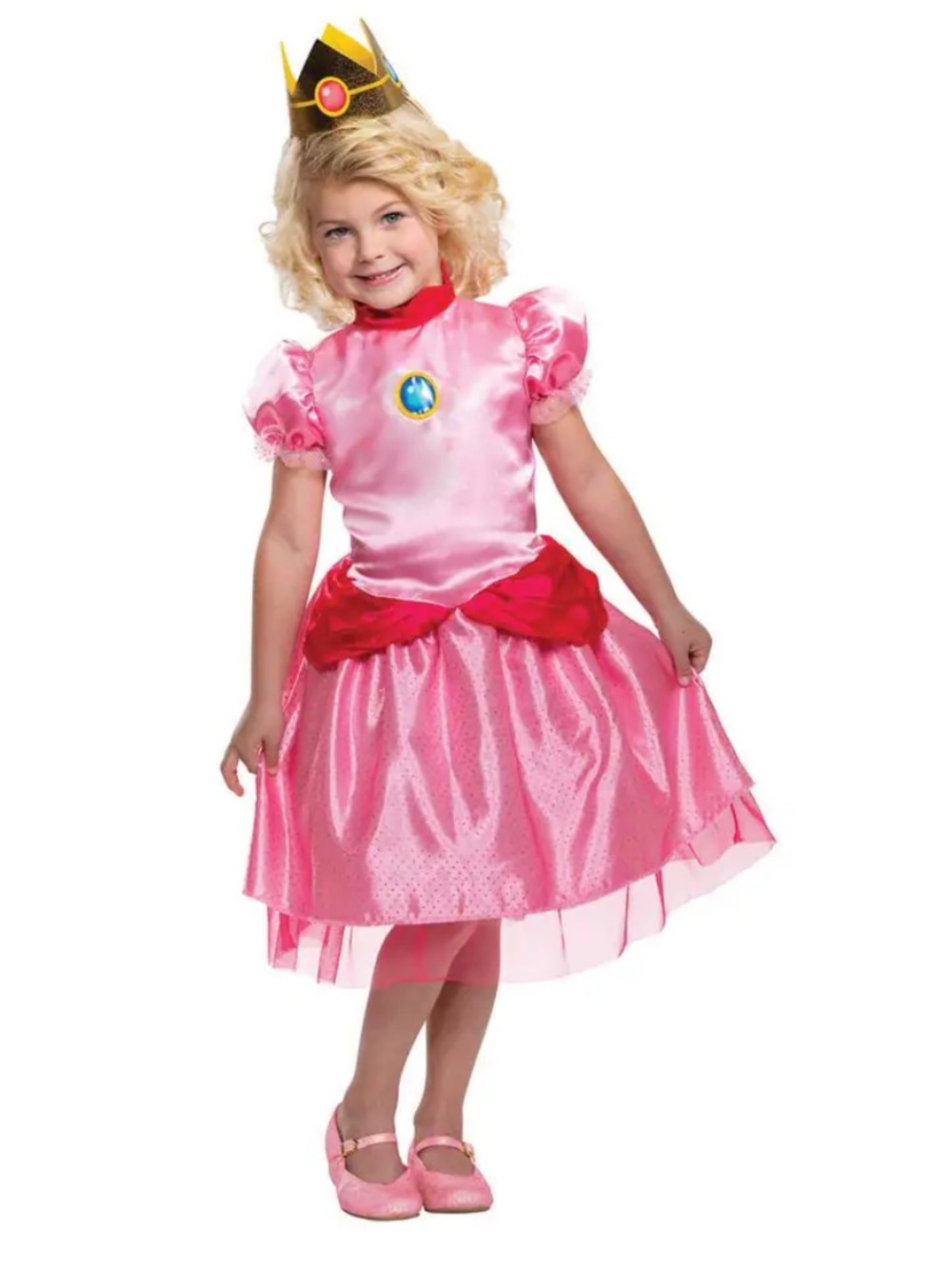 Nintendo Princess Peach Toddler Costume Pink NEW S 2T M 3T-4T Halloween Mario
